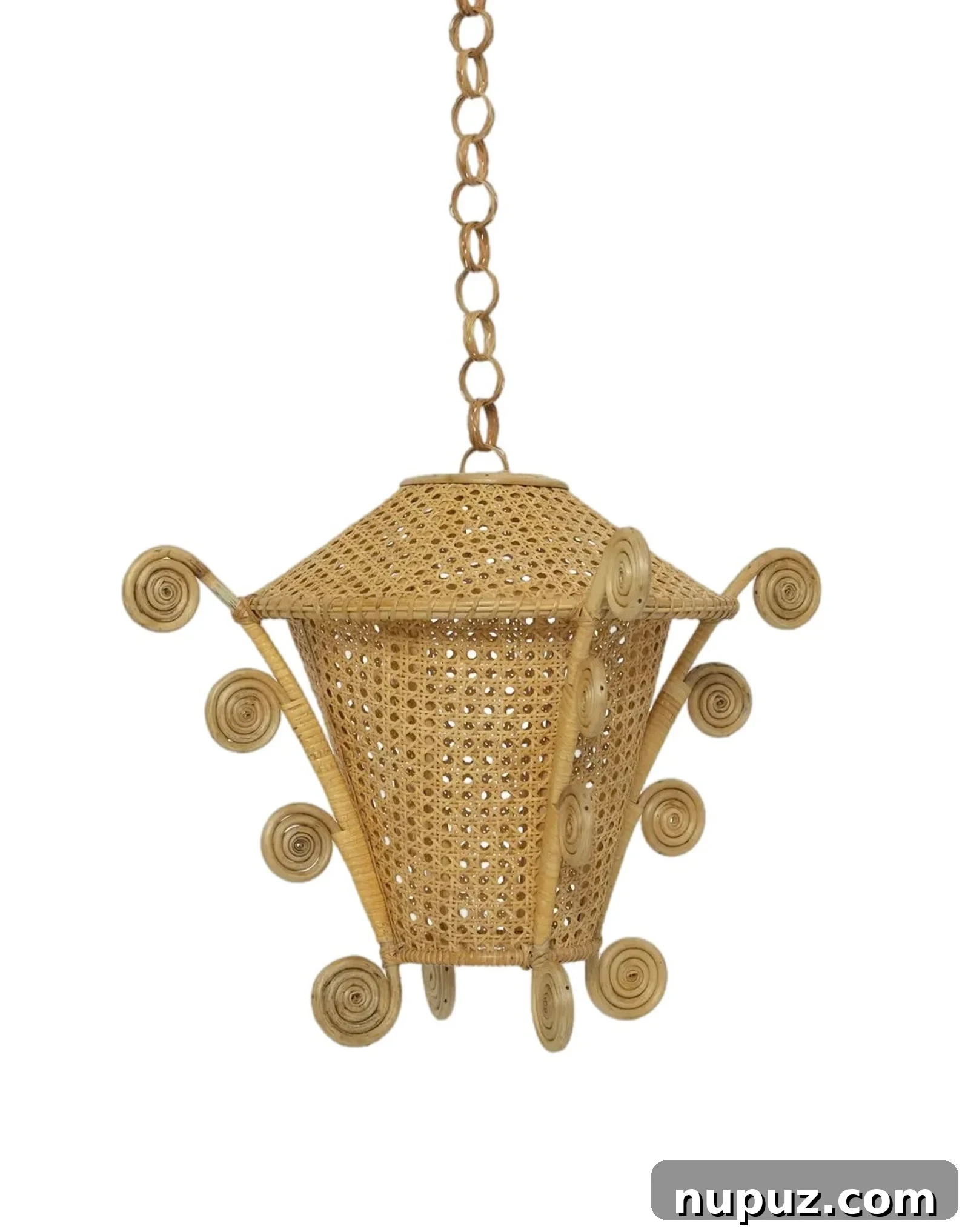 Wicker lantern suitable for a Southern home design