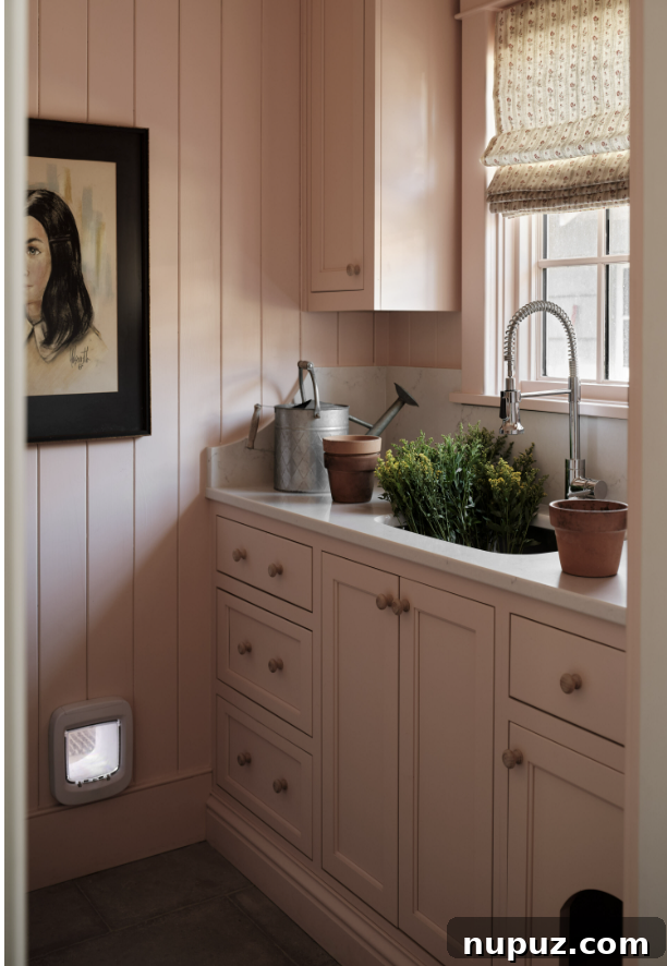 Pink laundry room