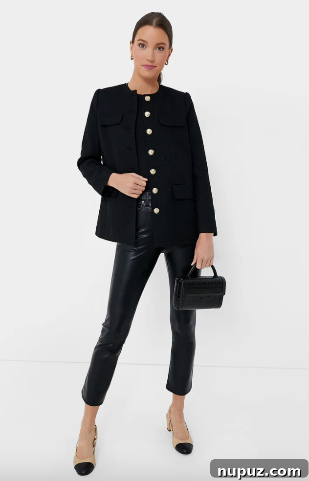 Black jacket and pants from fashion vignette