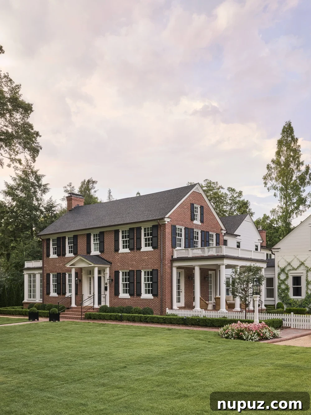 Two-story red brick Dallas home exterior