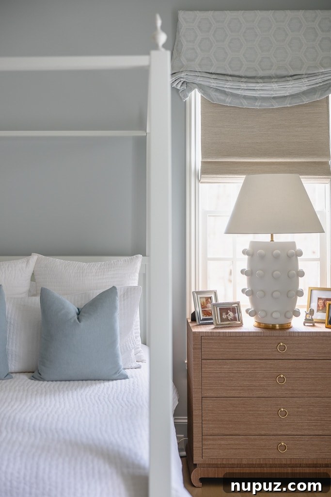 Serene upstairs sitting area with calm palette and refined details